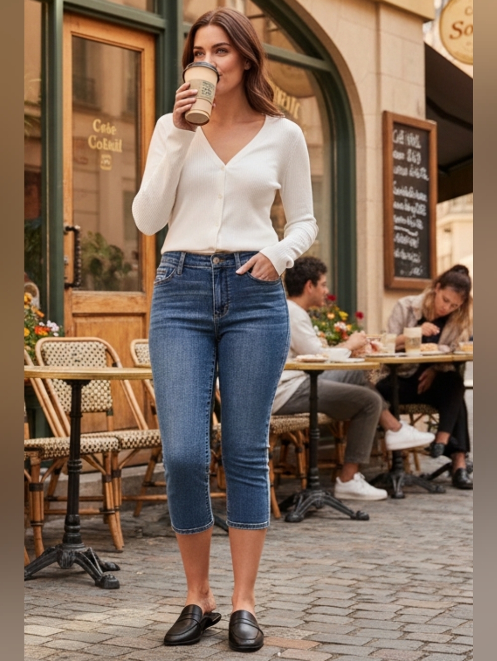 Judy Blue Mid-Rise Stretchy Slim Capri Length Pants Skinny Fit Blue Denim Jeans - Picture 3 of 11